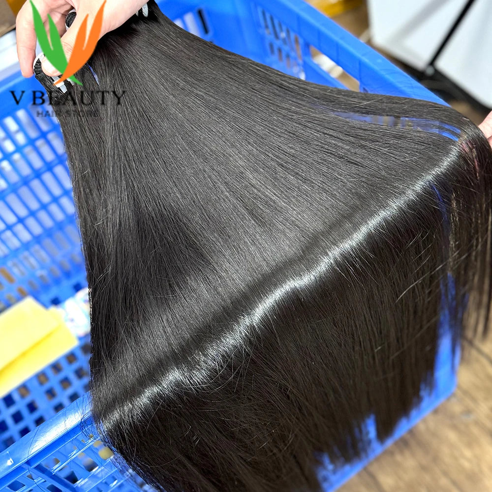 V Beauty 16A Grade Double Drawn Unprocessed Raw Vietnamese Human Hair Bundles 100% Virgin Hair Straight Bundles Extensions