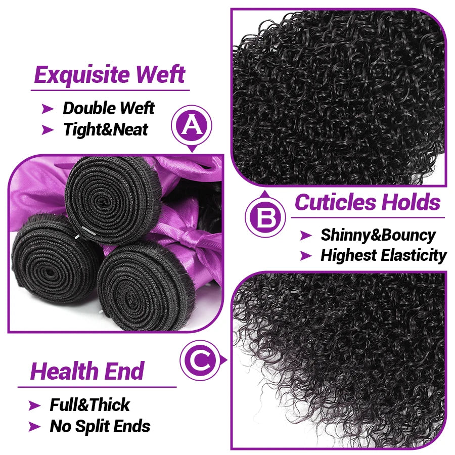 Curly Human Hair Bundles Curly Bundles Human Hair Extensions for Women Raw Hair Bundles Top Quality Thick Hair 3-5 Days Delivery