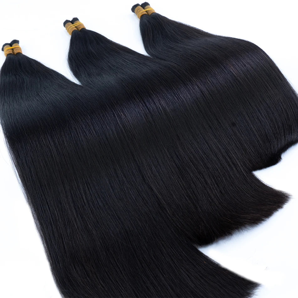 60% Density 16a 613 Hair Bulk 100% Human Hair Bulk 1b Natural Color No Weft Unprocessed Vietnamese Braiding Bone Straight Hair