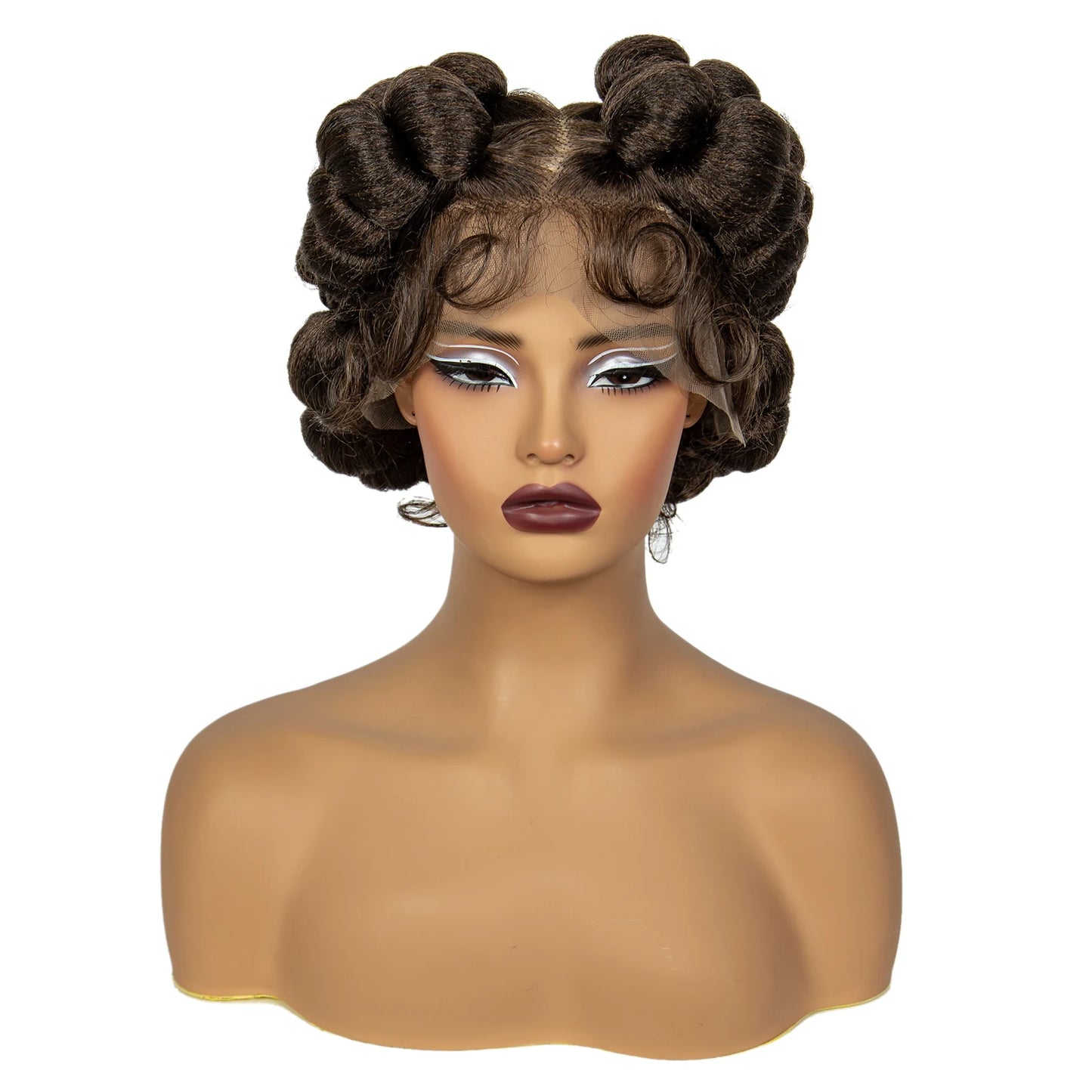 Synthetic Full Lace Handmade Bantu Braided Wigs Short Cute Natural Braided Lace Wigs For Black Women Knotless Braids Wigs