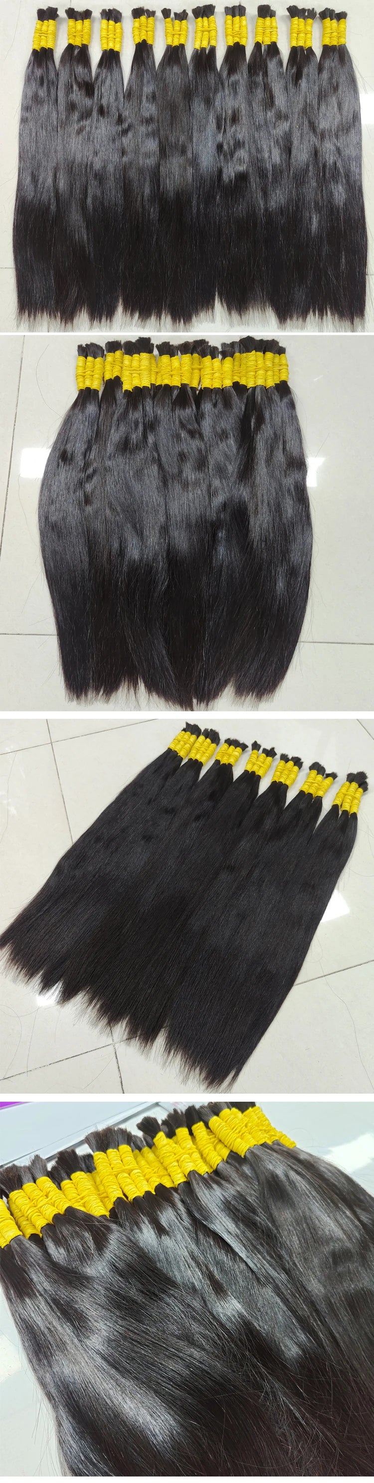 Wholesale Human Hair For Braiding Straight Indian Hair Vendor Virgin Bundles No weft Natural Hair Bulk 100% Human Hair Extension