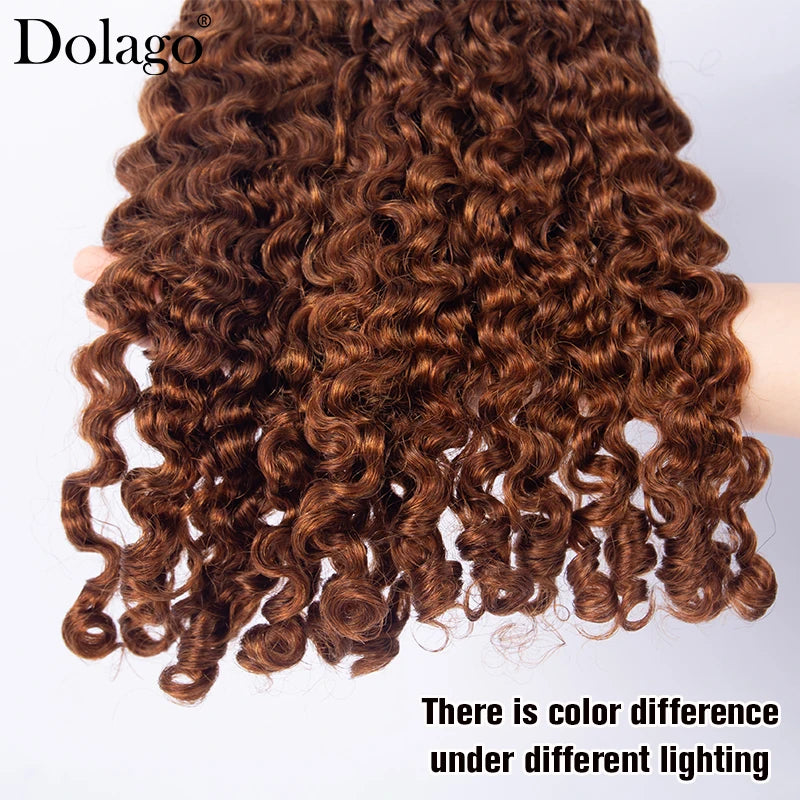 Burmese Curly Hair Bundles Human Hair Colored Hair Bundles Chocolate Brown Bundles Human Hair Deep Curly Bundles Hair Extensions