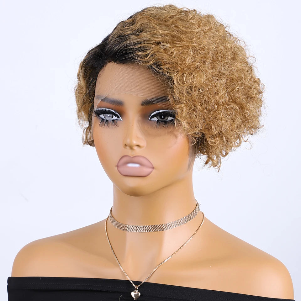Black Pearl Pixie Wig Short Bob Wigs Curly Wigs Human Hair Wigs For Women 13x6x1 Lace Front Wigs Pelucas De Cabello 100 Humano