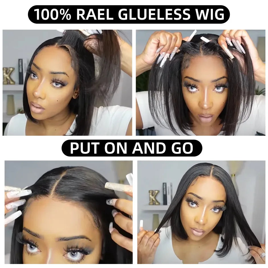 Lekker Highlight Blonde Short Straight Bob 13x6x1 Lace Front Human Hair Wigs For Women Brazilian Remy Hair Colored Glueless Wigs