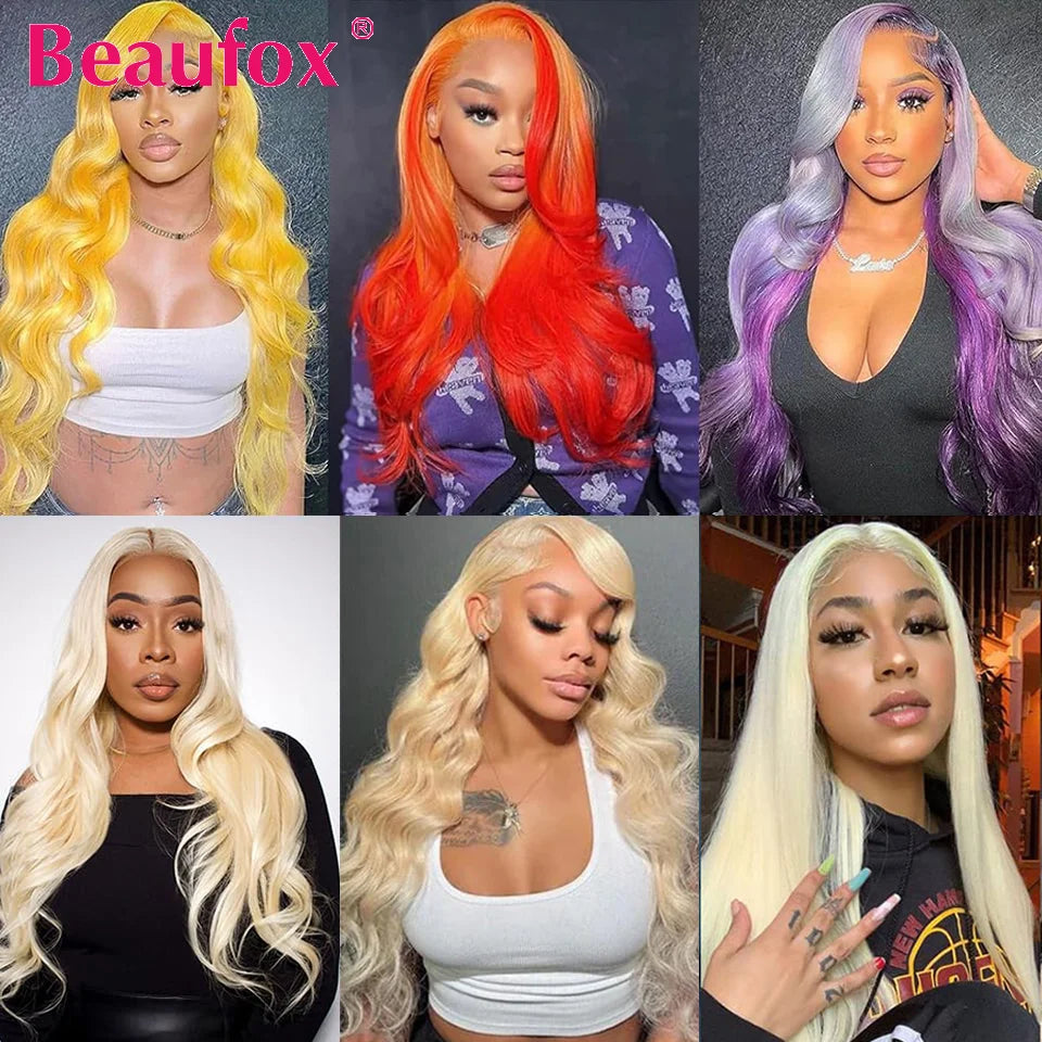Beaufox 613 Blonde Straight Hair Bundles Brazilian Straight Human Hair Bundles Honey Blonde Human Hair Weave 1/3/4 Bundles 30"