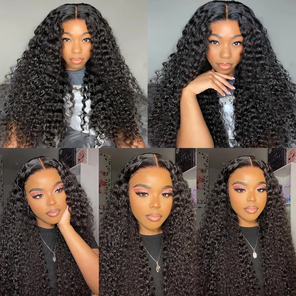 24 24 24 Inch Curly Wave Bundles Queenlike Deep Curly Human Hair Bundles Brazilian Weave 100% Raw Hair Bundles 3-5 Days Delivery