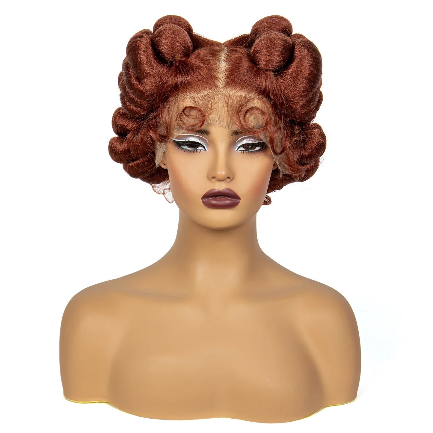 Synthetic Full Lace Handmade Bantu Braided Wigs Short Cute Natural Braided Lace Wigs For Black Women Knotless Braids Wigs