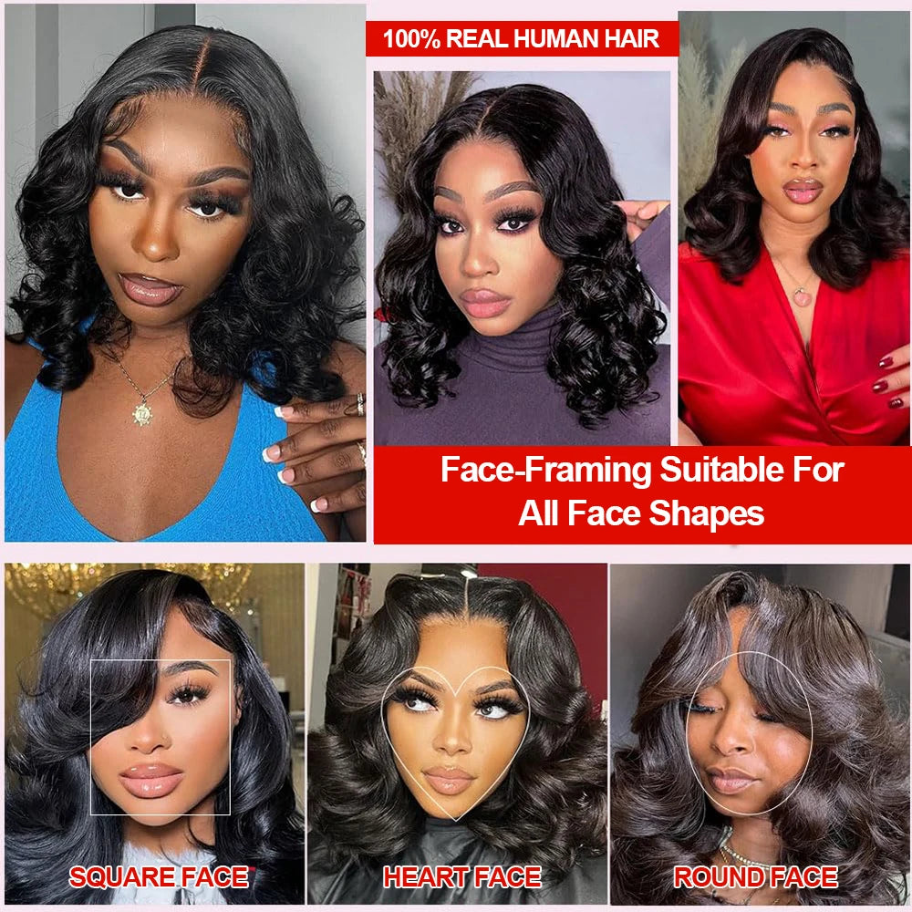 Queen Nala 200 Density Short Bob Body Wave Glueless 7x5 Lace Closure human Hair Wigs Wave 13x6 HD Lace Frontal Wig 100% Human Hair Preplucked 13x4 Lace Front Wig Remy Brazilian Hair Ready To Wear On Sale For Women