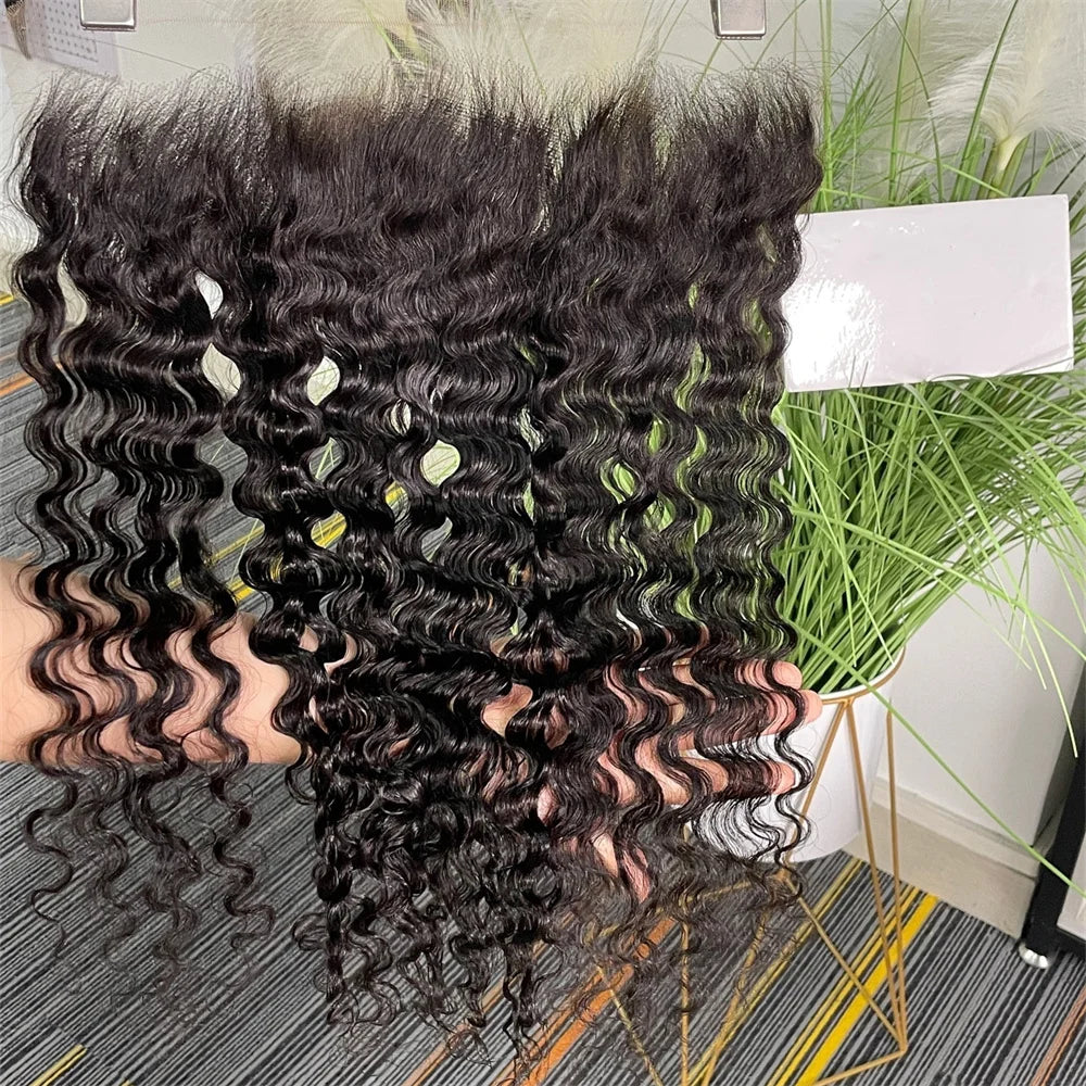 Burmese Curly 13x4 Real HD Lace Frontal With Bundles 4x4 HD Lace Closures Raw Weaves For Women 100% Human Hair Pre Plucked