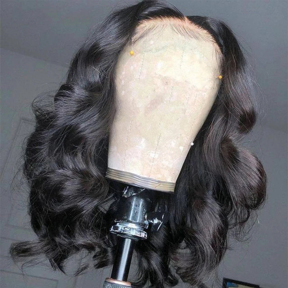 12A Short Loose Body Wave Bob Wig Brazilian Virgin Human Hair Lace Front Wigs 13X4 Transparent Body Wave Frontal Closure Wigs
