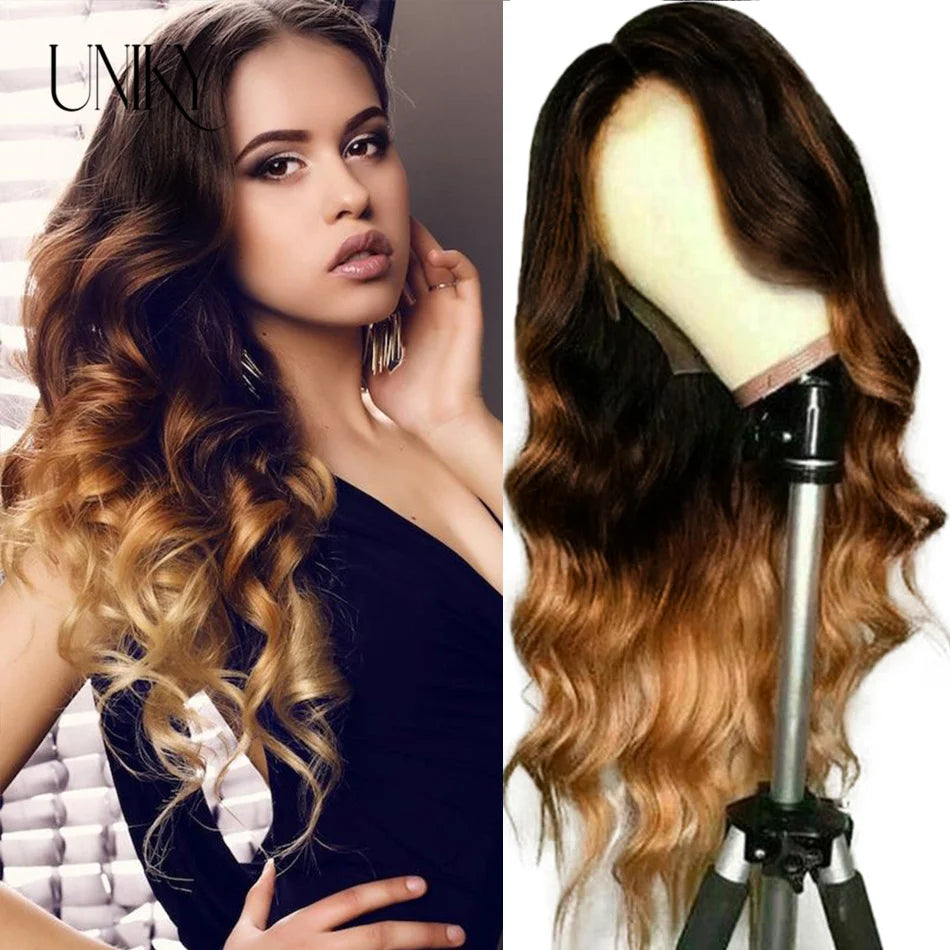 Ombre Lace Front Wig Human Hair Wigs For Women Brazilian Body Wave Lace Front Wig 13X4 Blonde Lace Frontal Wig On Sale Clearance