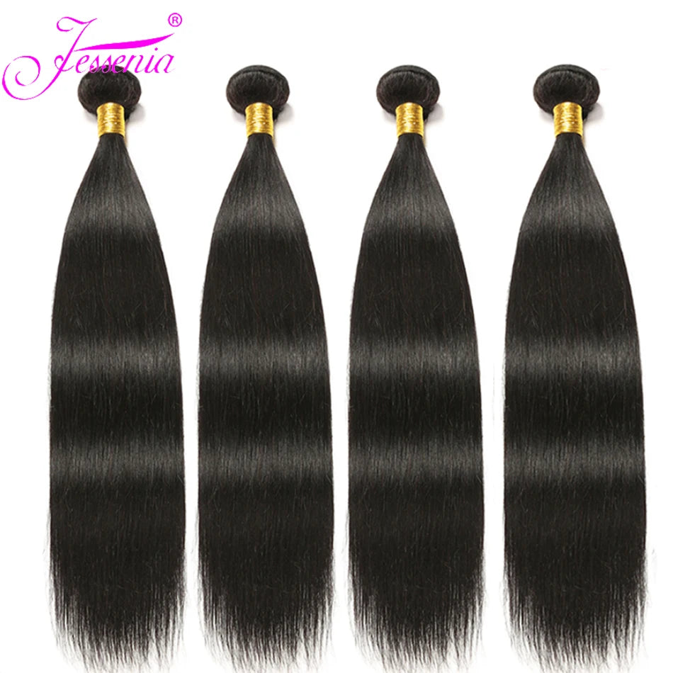 12A Raw Straight Virgin Hair Bundles With HD Frontals Meche Bresilienne Brazilian Born Straight Human Hair 3 Bundle With Closure