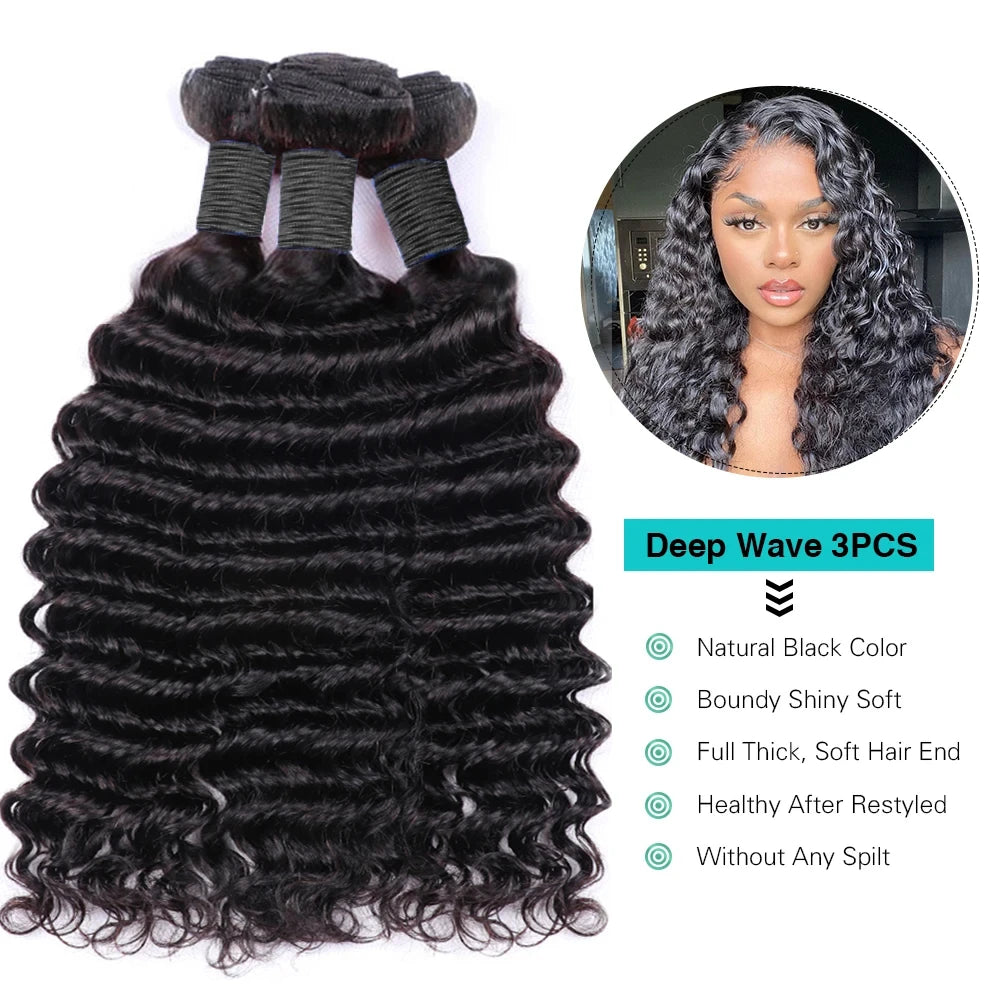 Curly Human Hair Bundles Burmese Curly Hair Bundles Deep Wave Bundles Water Wave Raw Virgin Unprocessed Extensions 1 3 4 Bundles