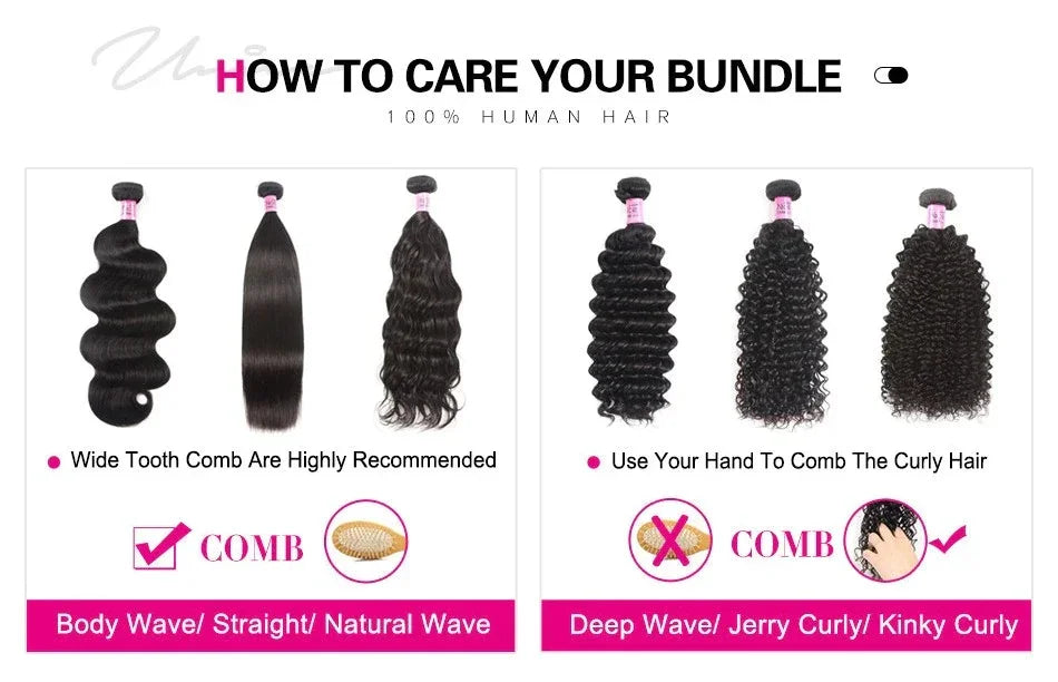 Unice Hair 8A Grade Straight Human Hair Bundles 3PCS Deal 100% Human Hair Natural Black Sew In Quick Weave Bundles Hair
