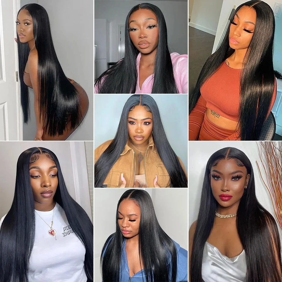 Human Hair Bundles Brazilian Raw Hair Wigs Bundles 30 Inch Straight Human Hair Bundles Hair Extensions 1 3 4 Bundles Pieces