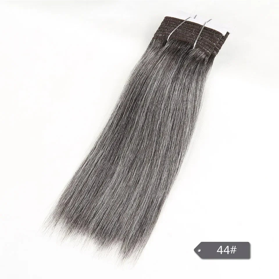 Sleek Yaki Straight Gray Hair Bundles Brazilian Hair Weave Bundles Silver Grey #44 #34 51# For Black Remy Human Hair Extensions