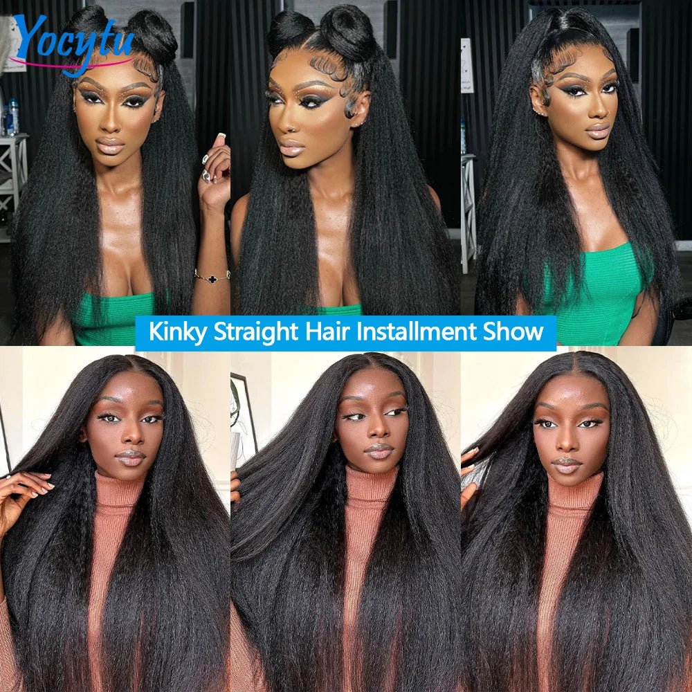 12A Top Quality Kinky Straight Bundles 24 Inch Human Hair Bundles 3 Days Delivery YOCYTU Yaki Straight Bundles 100% Human Hair