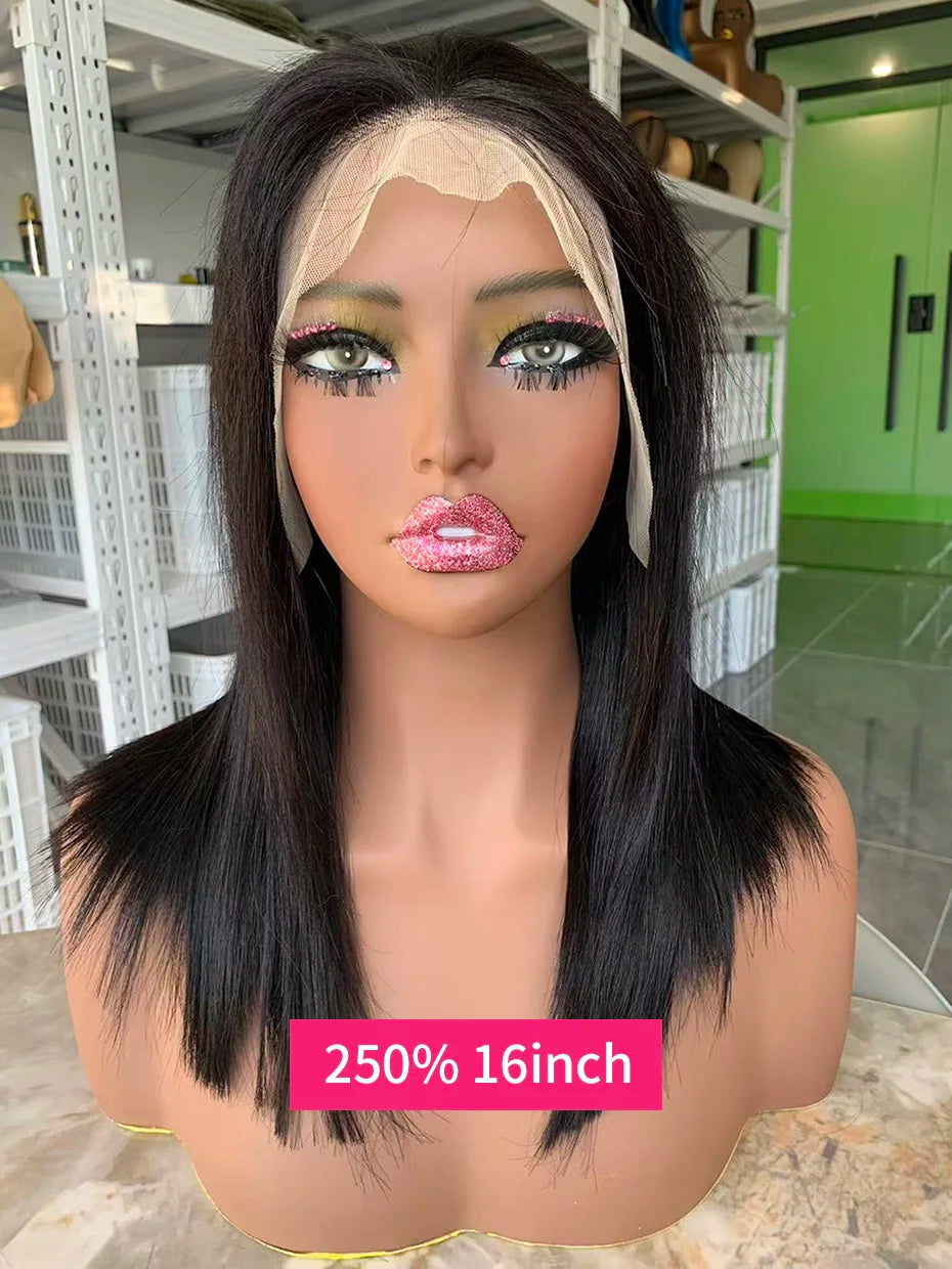 250% 10A Raw Vietnamese Transparent Lace Frontal Wig Human Hair 13x4 13x6 Bob Preplucked Bleached Knots Human Hair Wig for Women
