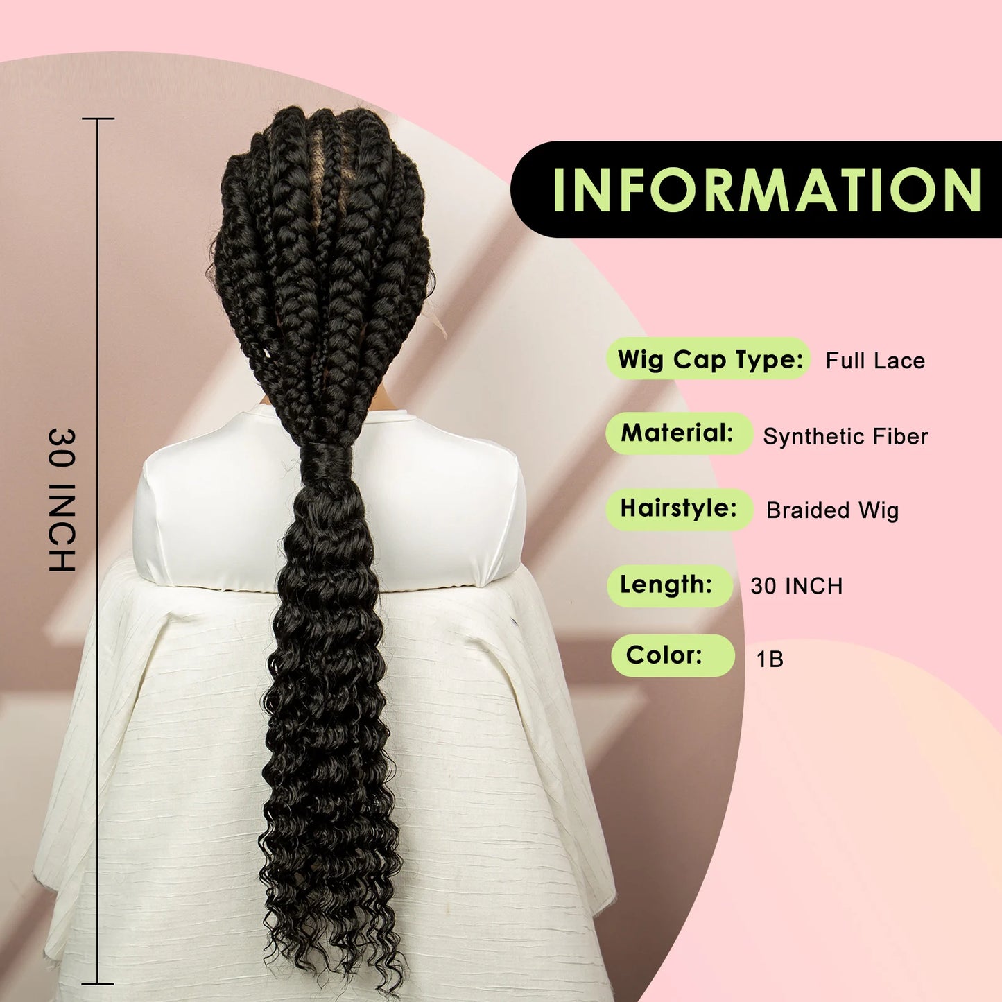 African Black Women Braided Wigs Double Lace Cornrow Braided Wig with Baby Hair Full Lace Frontal 30 Inch Natural Braiding Hair