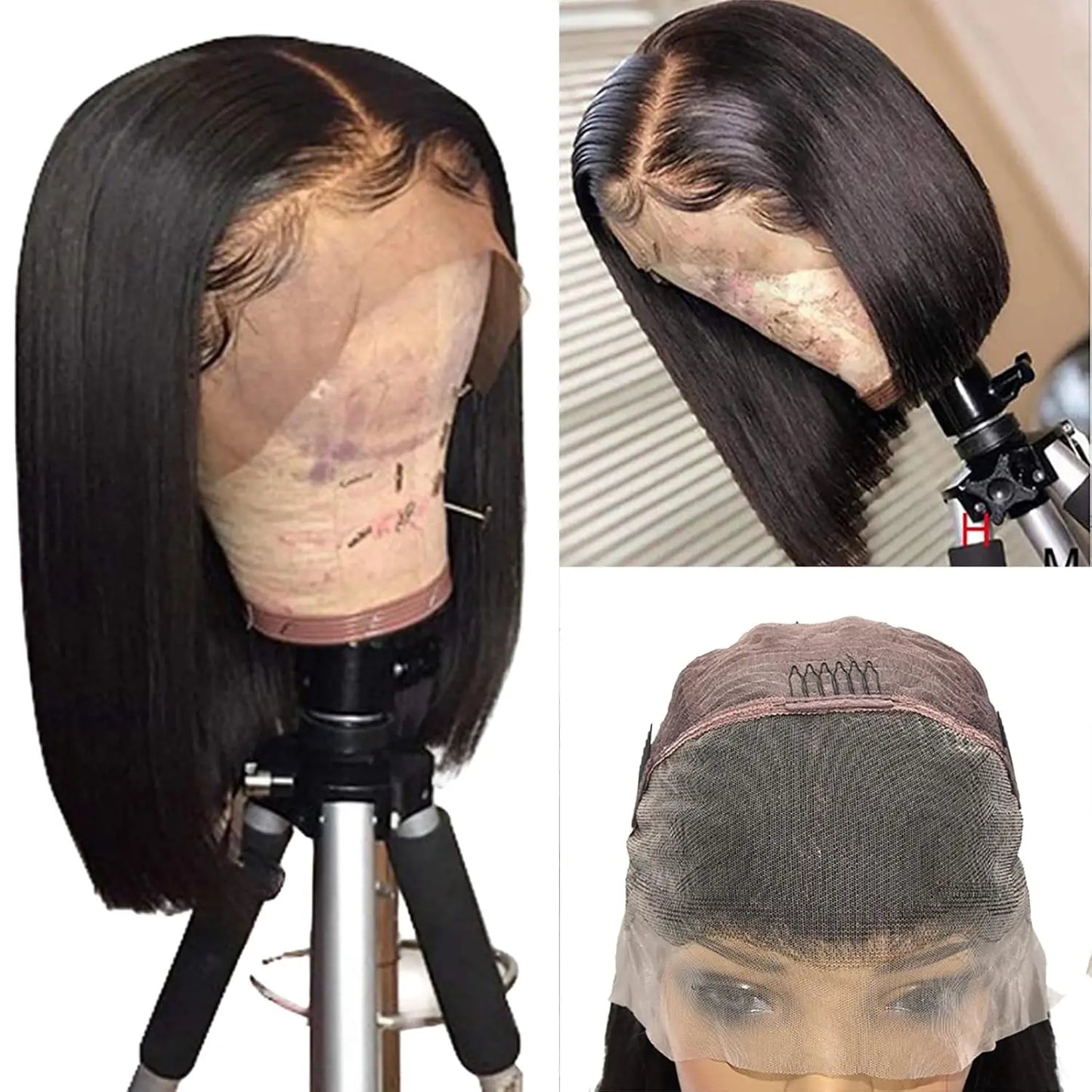 Glueless Bob Hair Wig Human Hair Ready To Wear Straight Transprent 13x4 Lace Closure Wigs For Women Glueless Wigs Human Hair