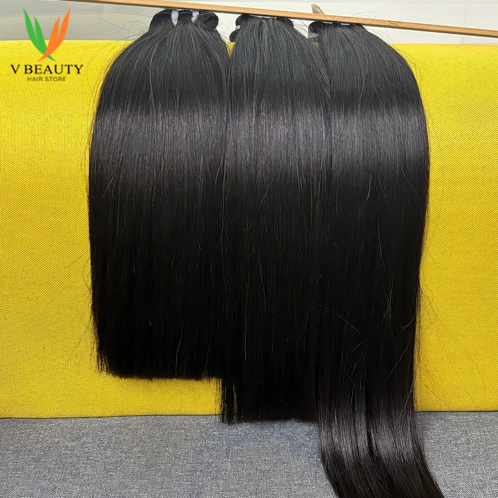 V Beauty 16A Grade Double Drawn Unprocessed Raw Vietnamese Human Hair Bundles 100% Virgin Hair Straight Bundles Extensions