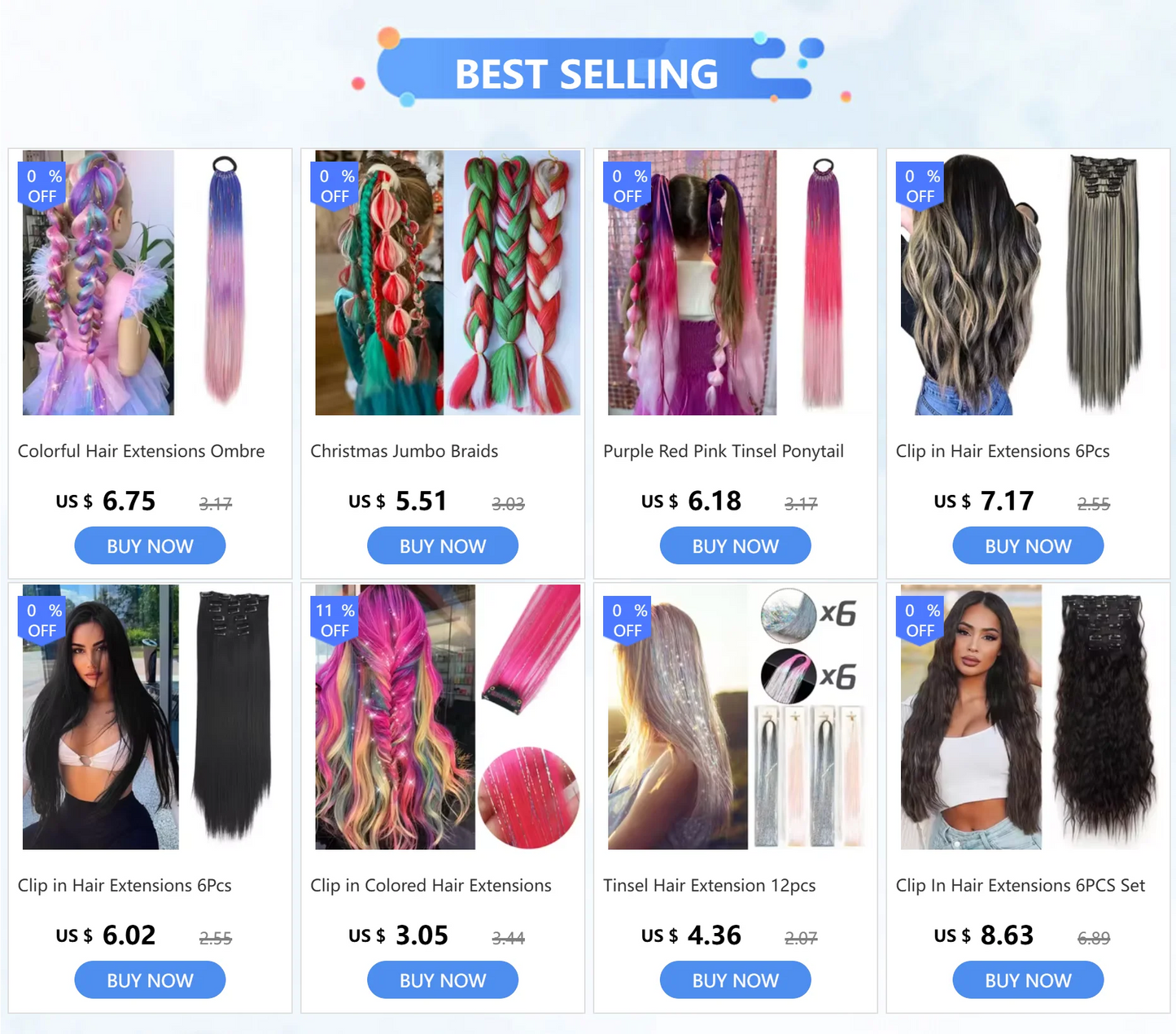 Purple Red Pink Tinsel Ponytail Extension with Elastic Hair Tie Synthetic Braiding Hair For Kids Girls Crazy Hair Day Brave Hair