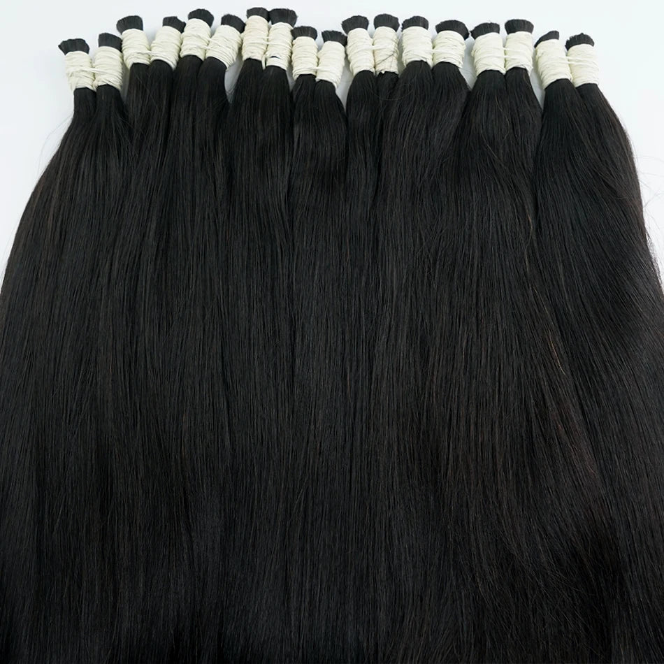 14A Grade 100% Real Natural Hair Extension Straight Human Hair Bundles No Weft Natural Black Bulks Blonde Brazilian Hair
