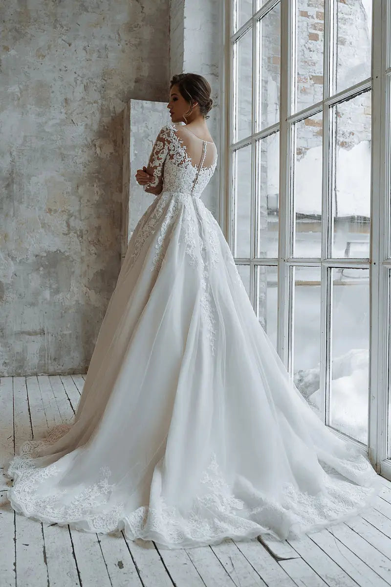 vestidos de novia Customize To Measures Wedding Dress Long Sleeves Lace Appliques Princess For Women Customize To Measurs 2024