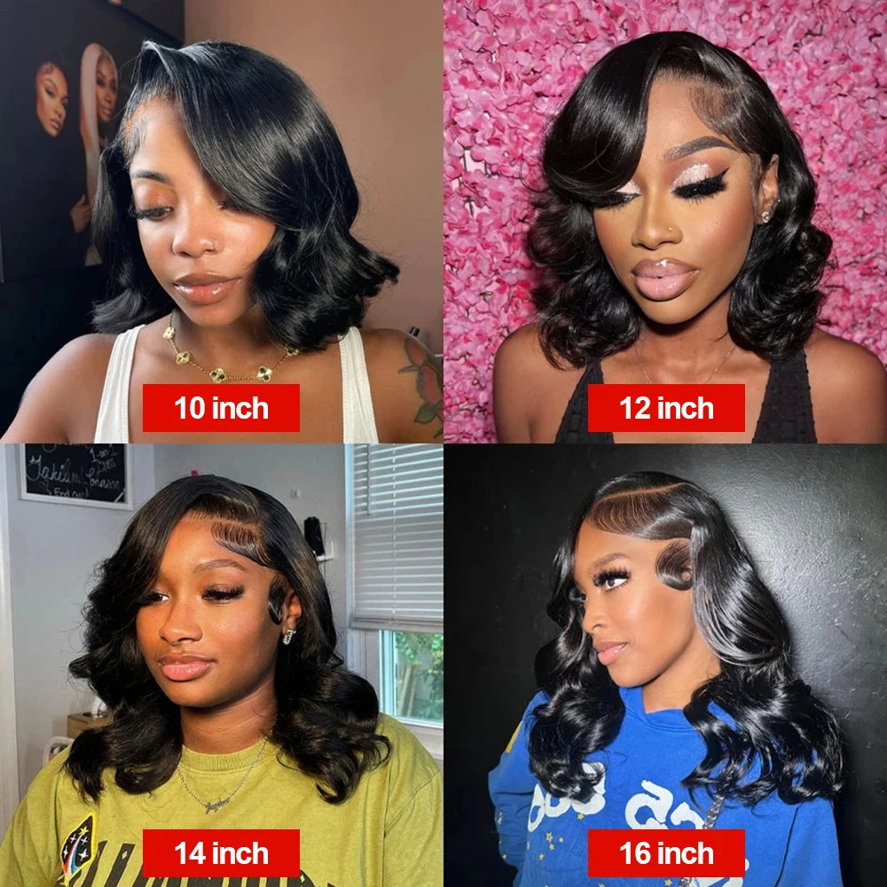 Queen Nala 200 Density Short Bob Body Wave Glueless 7x5 Lace Closure human Hair Wigs Wave 13x6 HD Lace Frontal Wig 100% Human Hair Preplucked 13x4 Lace Front Wig Remy Brazilian Hair Ready To Wear On Sale For Women