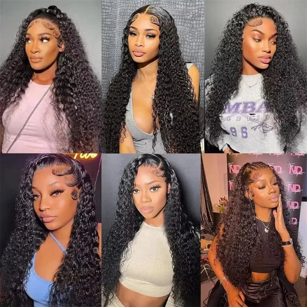 28 30 32 Inches Deep Wave Bundles With Frontal 13x4 HD Lace Brazilian Remy Hair Bundles for Black Women Lace Closure With Bundle