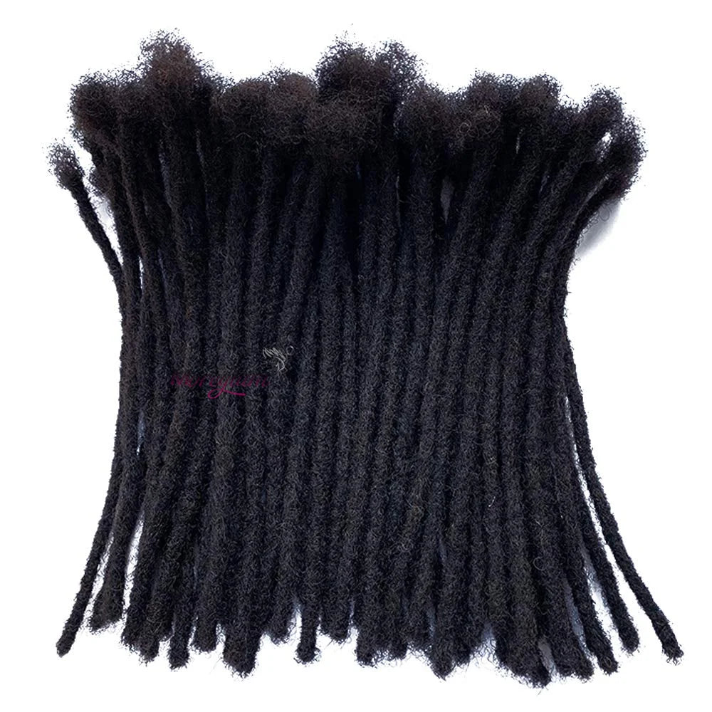 6 Inch 10 Strands Loc Extensions Human Hair 100% Handmade Permanent Dreadlock Extensions for Women Men Can Be Curled and Bleache