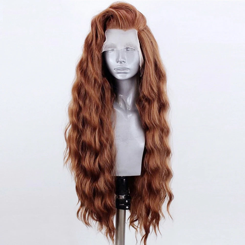 AIMEYA Synthetic Lace Front Wigs for Women Natural Hairline Synthetic Hair Lace Wig Long Brown Wig PrePlucked Cosplay Woman Wigs