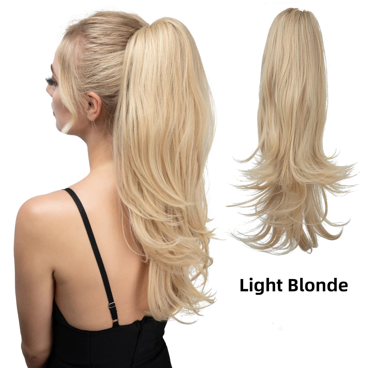 SARLA Premium Synthetic Claw Clip In Ponytail Hair Extensions Long Hairpiece Silky Straight Fake Pigtail With Band For Women