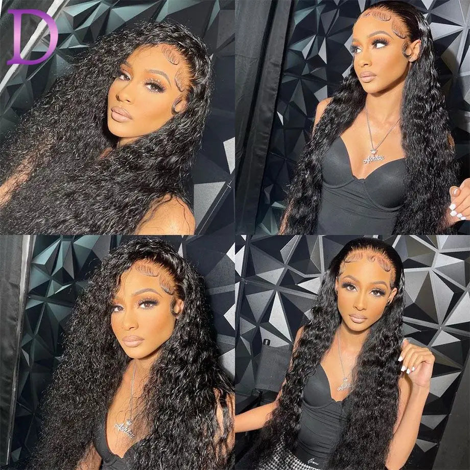 13x4 Water Wave Lace Front Human Hair Wig 13x6 Transparent Deep Wave Lace Frontal Brazilian Wigs For Women Curly Human Hair Wig