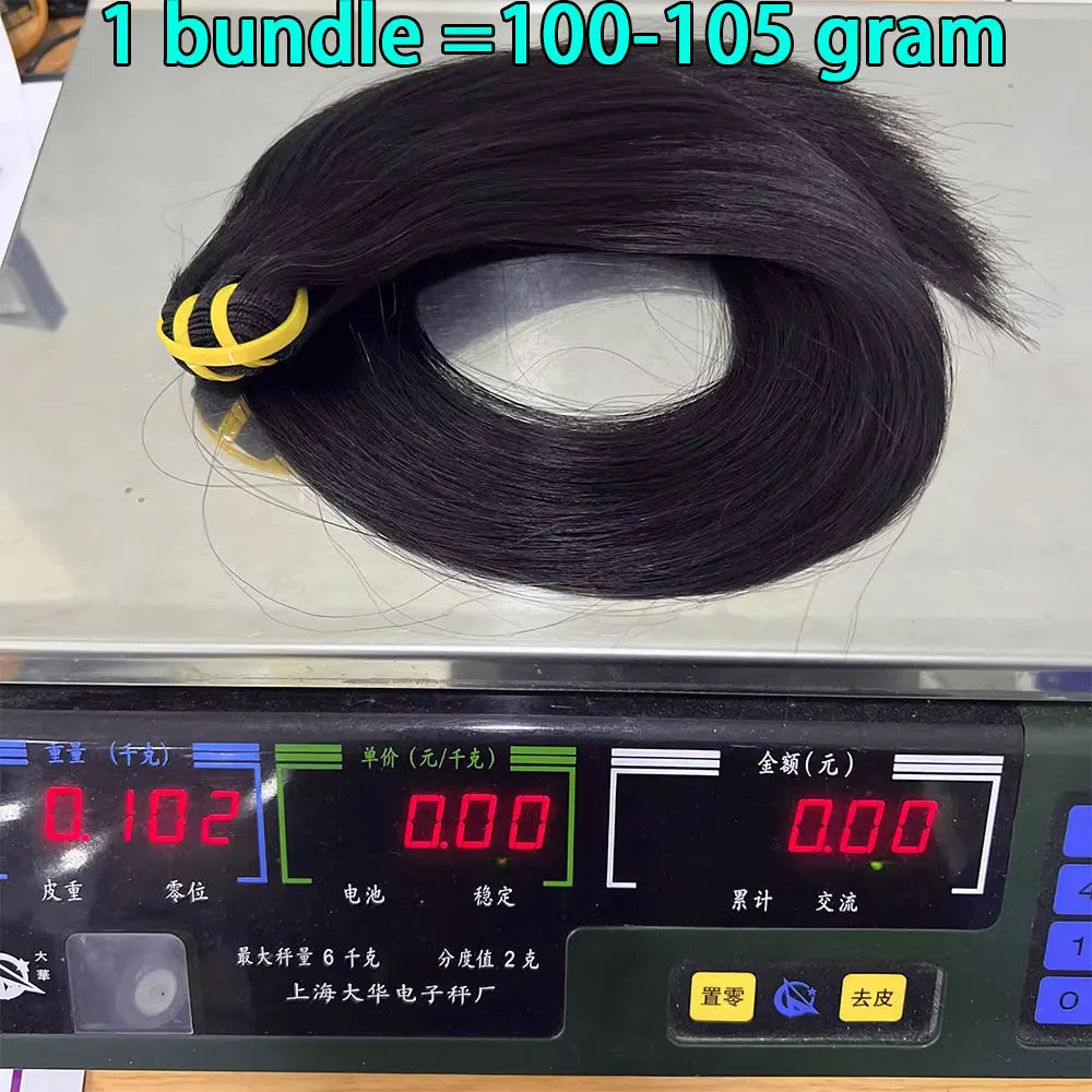 Bone Straight Human Hair Bundles 12A Grade 100% Unprocessed Raw Vietnamese Virgin Weft Hair Extensions #1B Natural Black