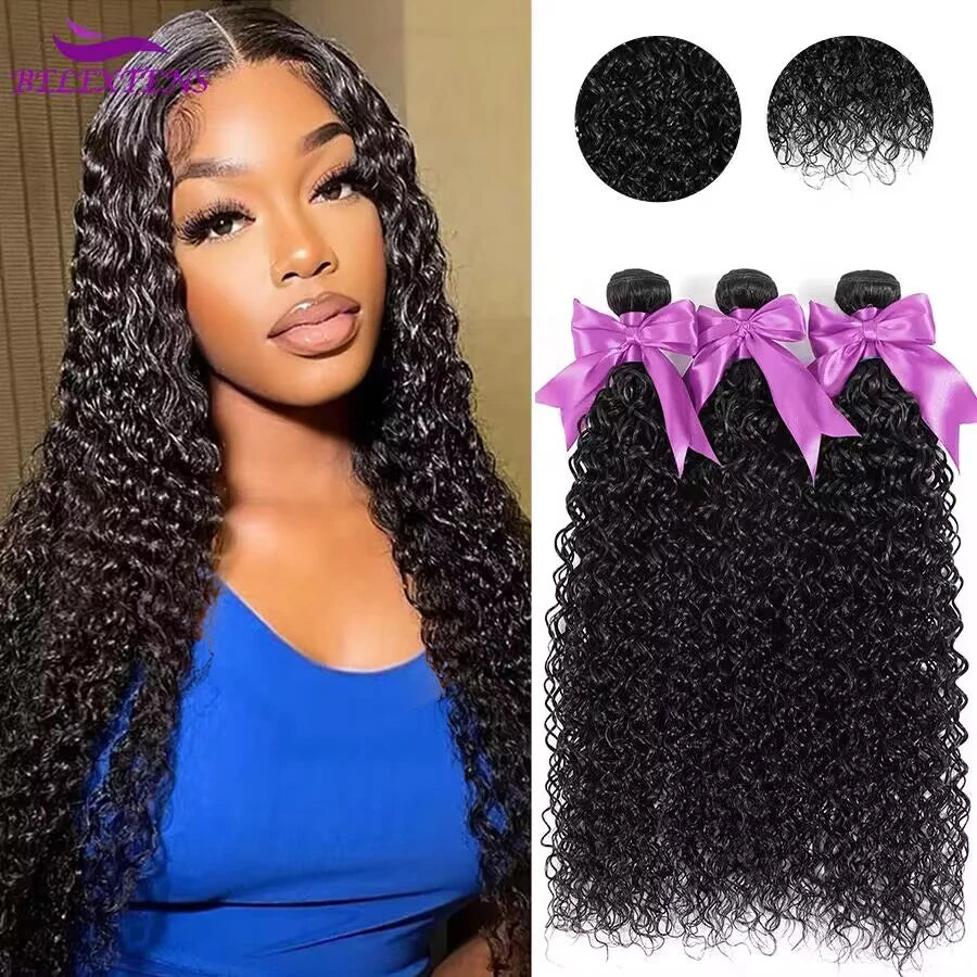 Curly Human Hair Bundles Curly Bundles Human Hair Extensions for Women Raw Hair Bundles Top Quality Thick Hair 3-5 Days Delivery