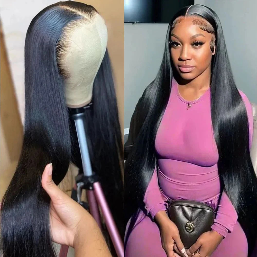 5×5 Lace Long Straight Frontal Lace Human Hair Wig 32 34 36 inch No Tangle No Shedding Brazilian Human Hair Wigs For Black Women