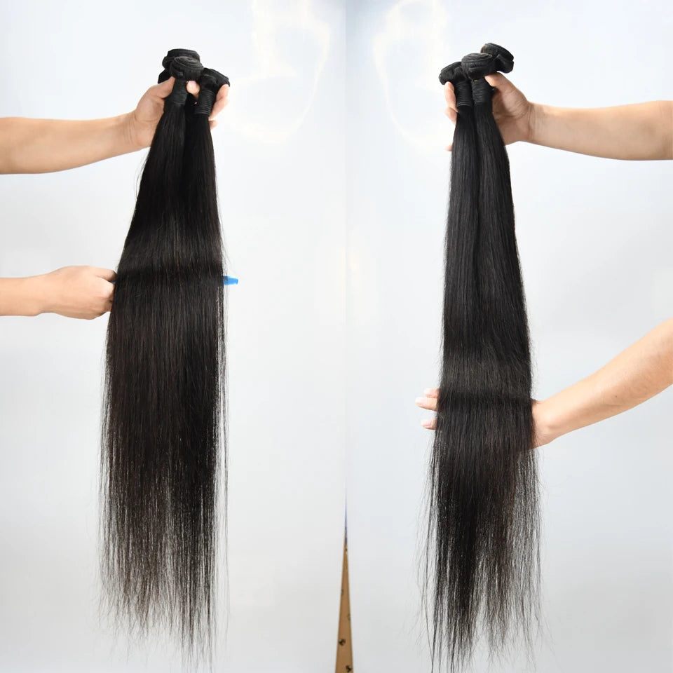 Straight Human Hair Weave Bundles Peruvian Hair Bundles 100% Remy Hair Extensions For Women 12-32 Inches Natural Black 1/3/4 Pcs