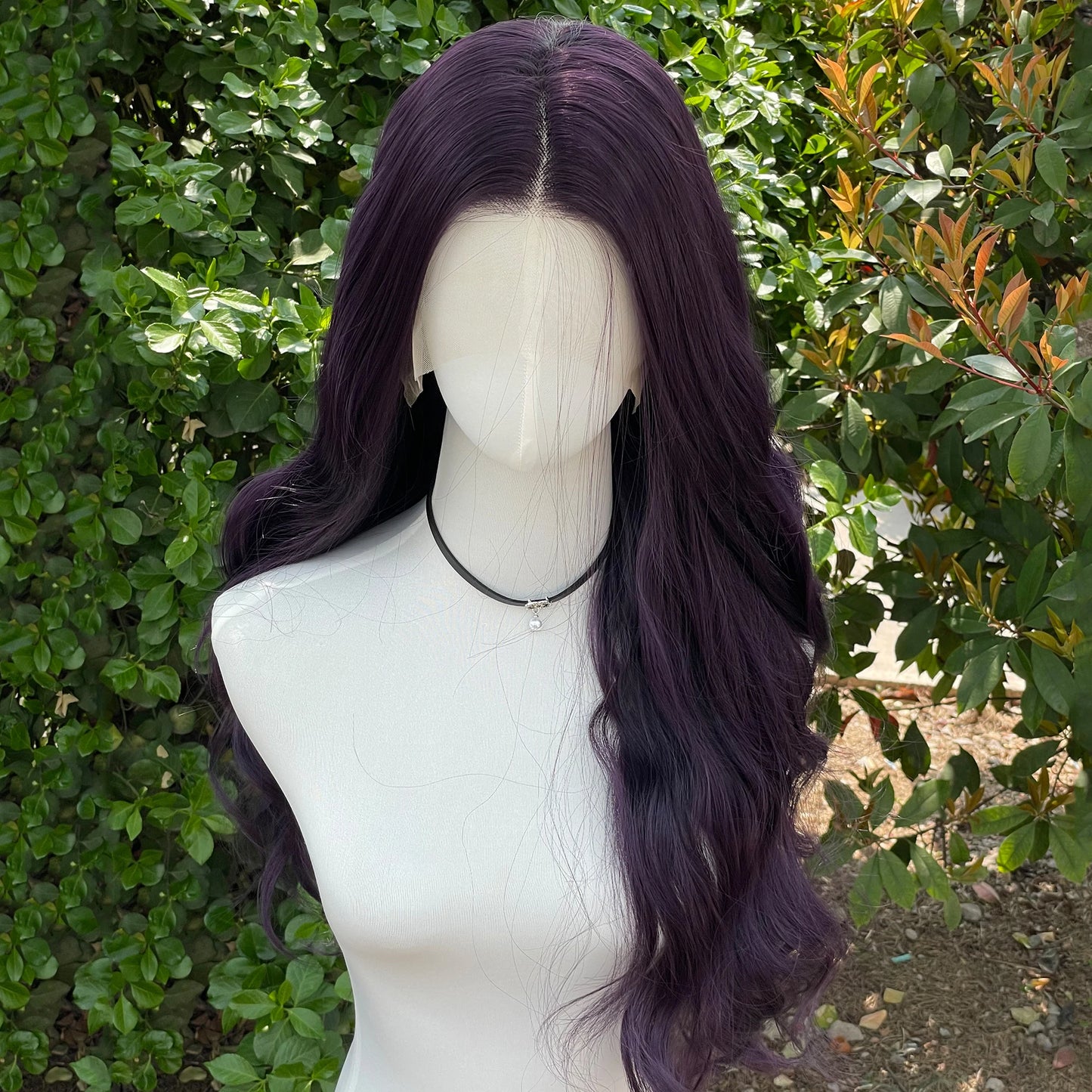 Dark Purple 13x4 Synthetic Lace Front Wigs for Women Fashion 26 Inch Long Wavy Lace Front Wigs Glueless 150% Density Free