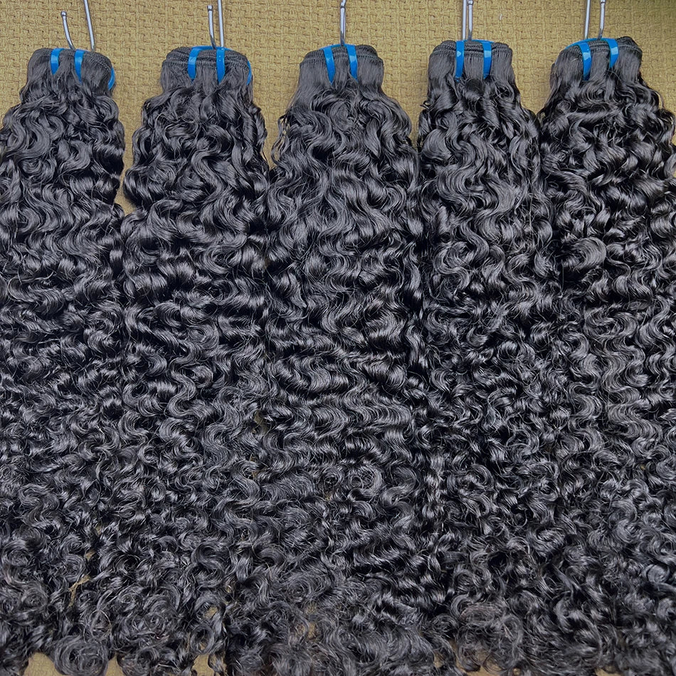 15A Burmese Curly Human Hair Bundles Double Weft #1B 100% Unprocessed Raw Virgin Hair Weave Extensions Can Bleach to #613 Color