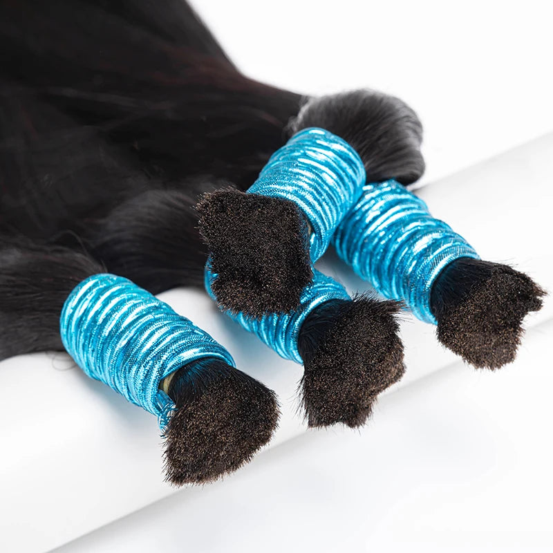 Straight Human Hair Bulk For Braiding Extensiones Cabelo Humano 100% Natural Balck Virgin Weaving Unprocessed No Bulk Human Hair