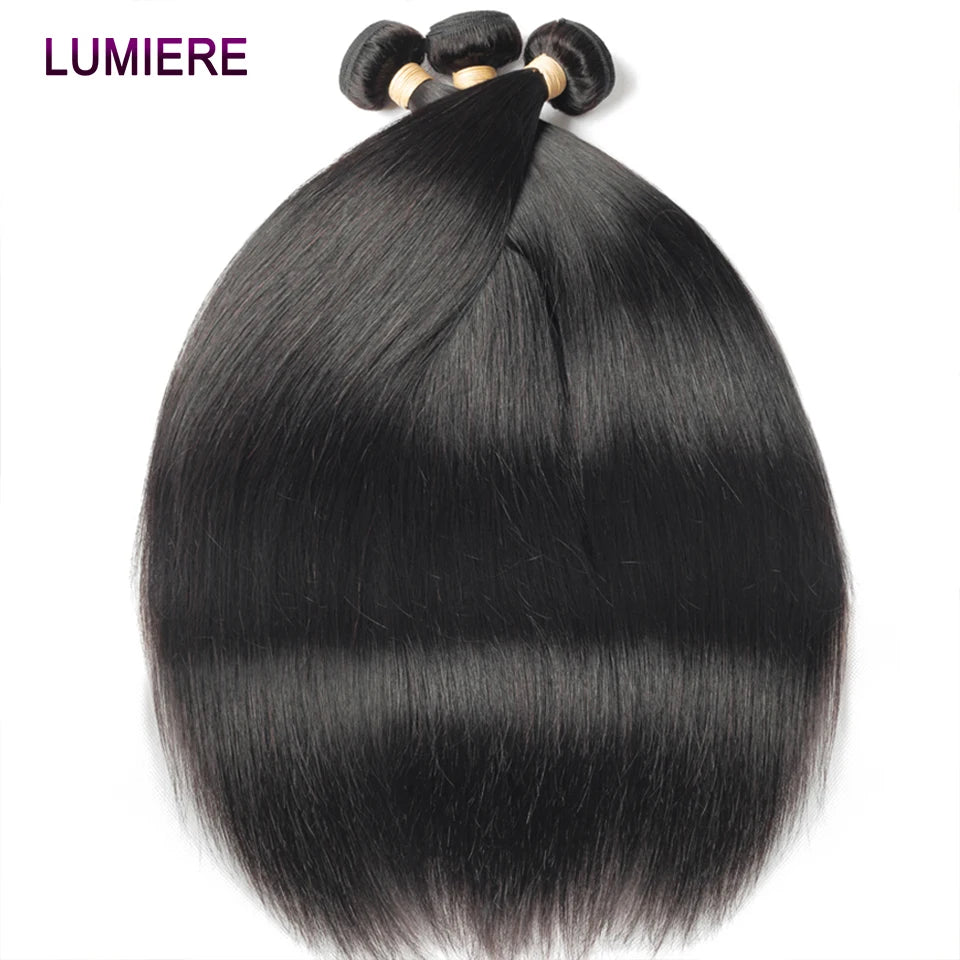 Raw Indian Bone Straight Bundles with HD Transparent Lace Closure 5x5 6x6 Frontal And Bundles 30 40 Inche Human Hair Double Weft