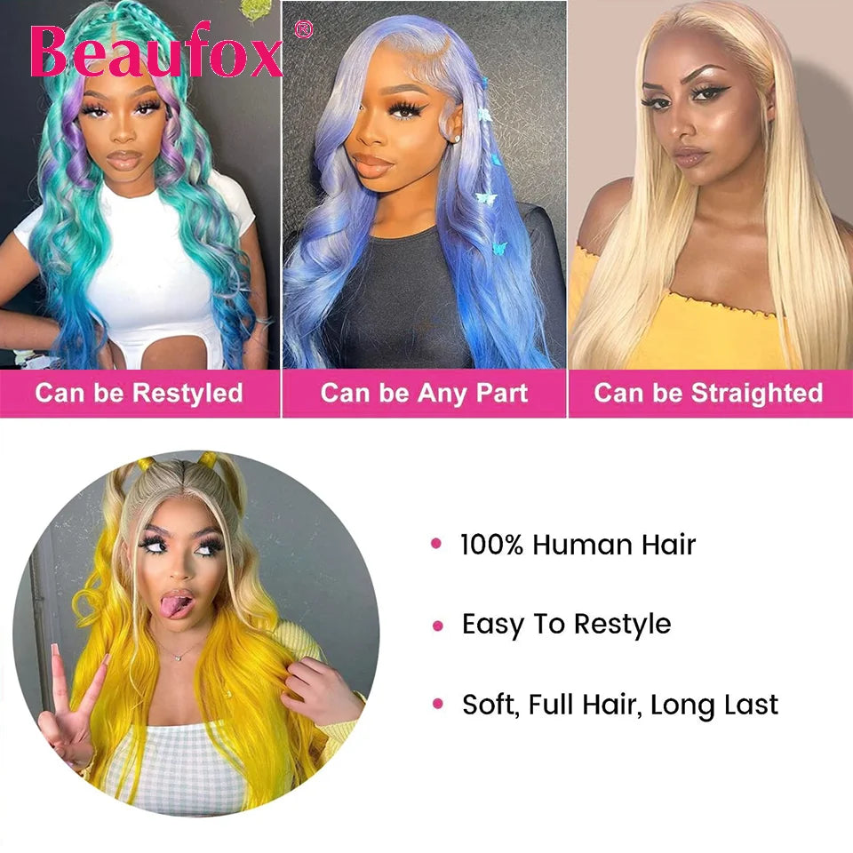 Beaufox 613 Blonde Straight Hair Bundles Brazilian Straight Human Hair Bundles Honey Blonde Human Hair Weave 1/3/4 Bundles 30"