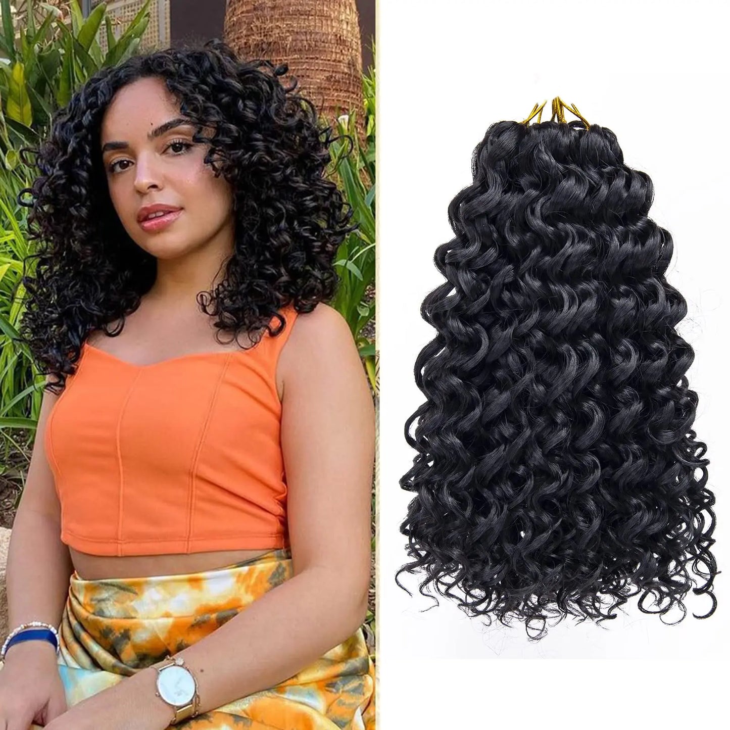 12"GoGo Curl Crochet Hair Short Curly Crochet Hair for Women Water Wave Deep Twist Crochet Braids Synthetic Braiding Hair
