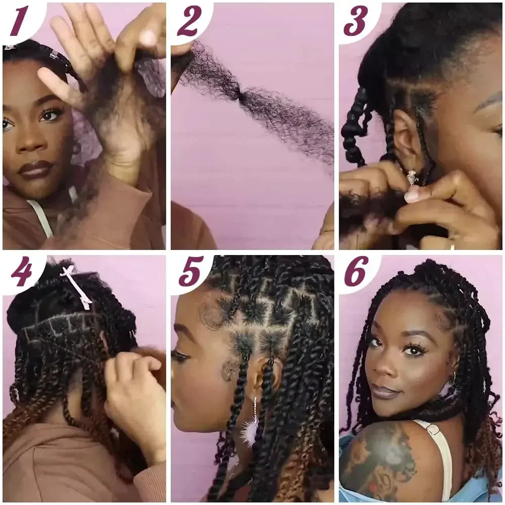 Sleek Afro Kinky Bulk Human Hair Extensions US Local Shipping Natural Black/Brown Lightweight for Braiding Styling Everyday Wear