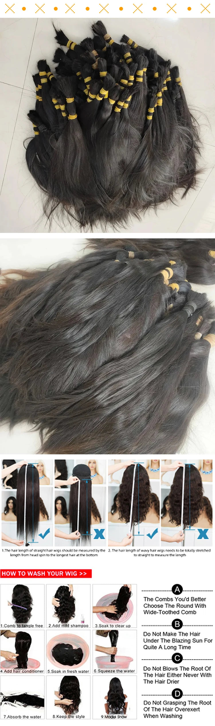 Wholesale Human Hair Bulk For Braiding Natural Color Straight Indian Hair No Weft Braiding Bulk Hair Extensions For Women 50g