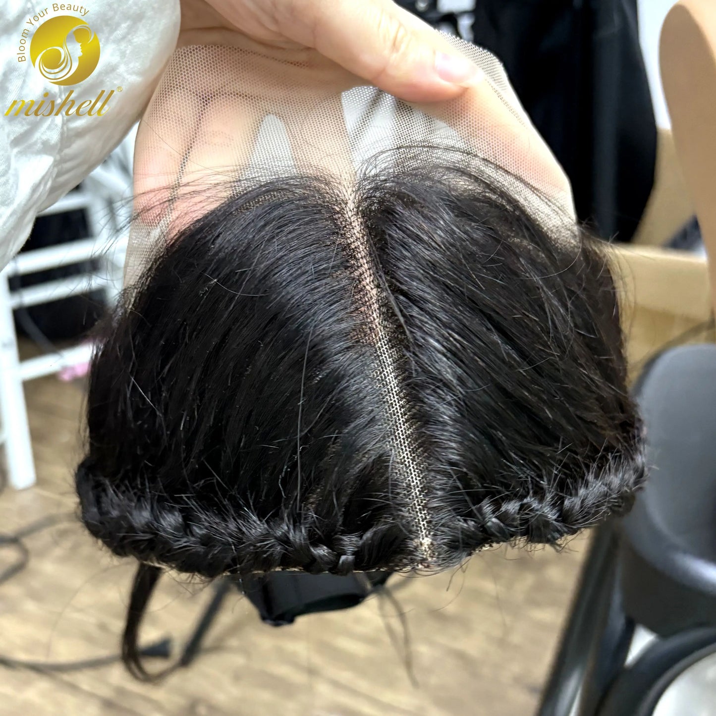 13X4 Transparent Lace Frontal with Braids 10 Inches Natural Brazilian Remy Hair Lace Frontal for Women Girls