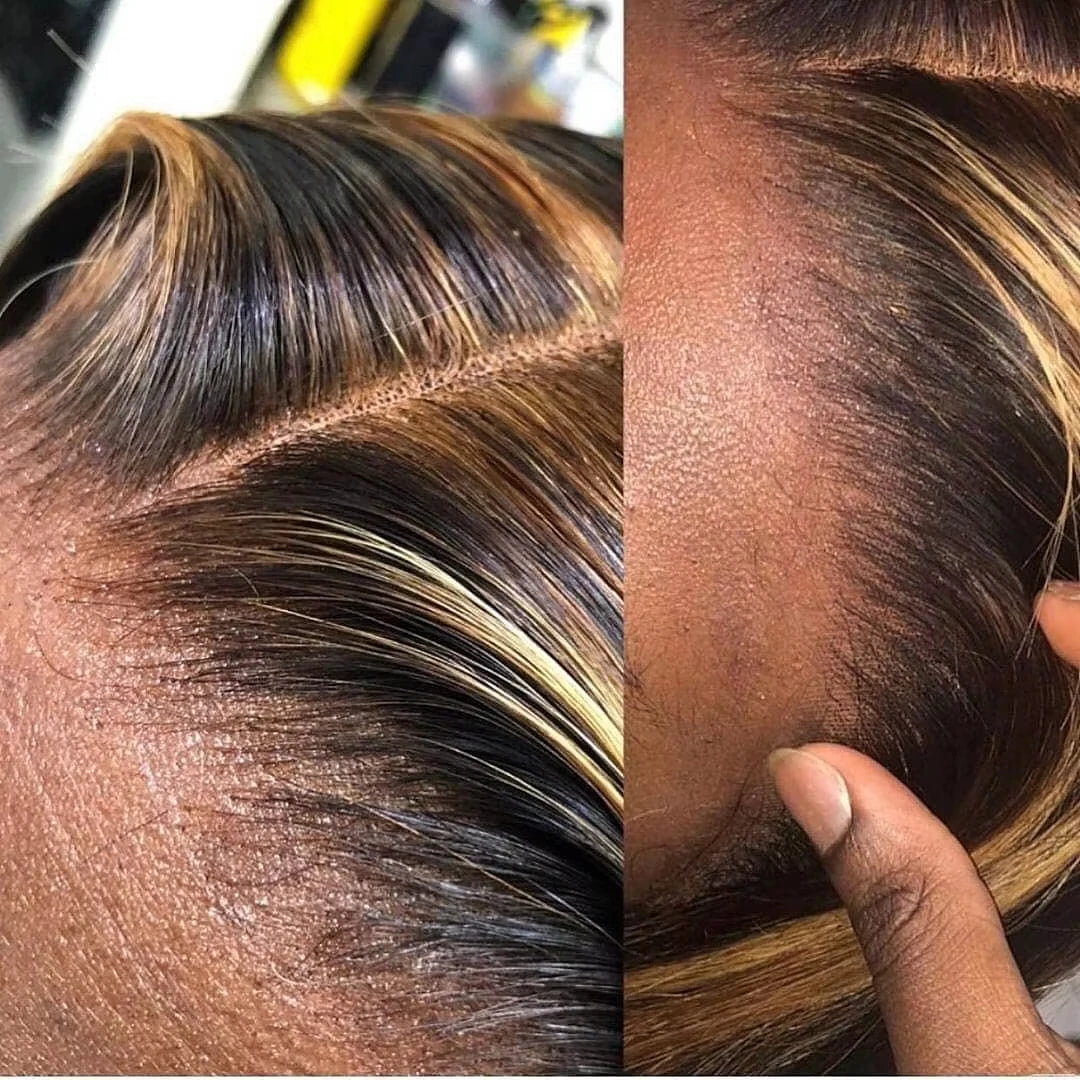 Brown Colored Pixie Cut Short Highlight Lace Human Hair Wigs For Women Ombre Short Brazilian Human Hair Wig Straight Pre Plucked