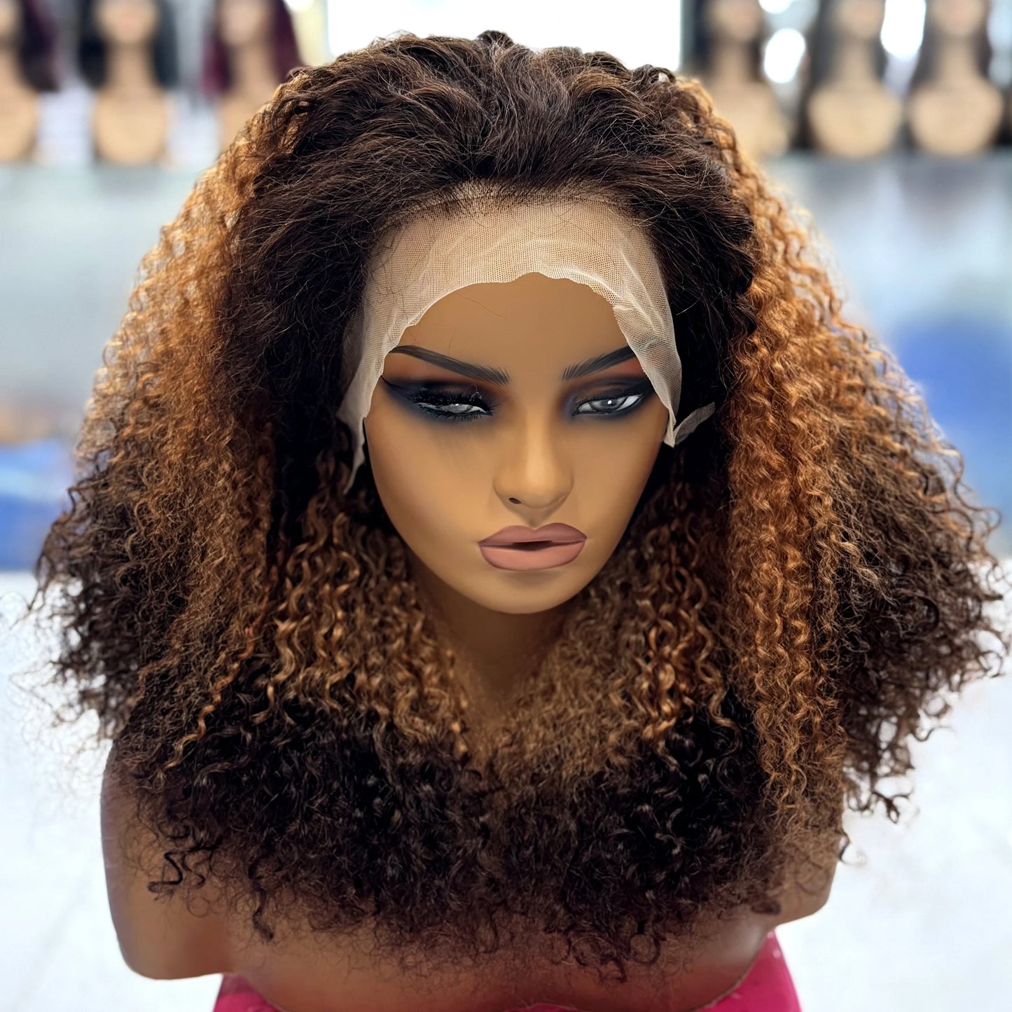 350% Density 13x4 Lace Frontal Pixie Curly Human Hair Wigs 12A Colored Water Wave Raw Burmese Bouncy Curly Hair Wigs for Women