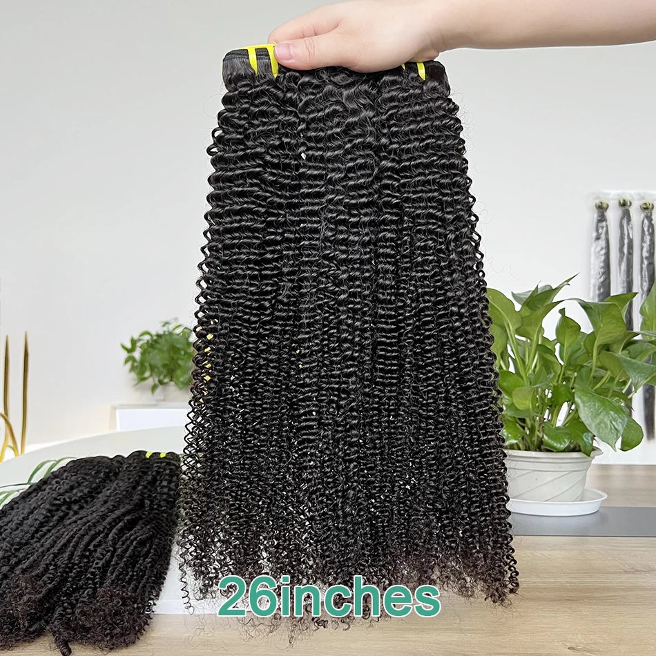 SWANEE Kinky Curly Human Hair Bundle 100% Natural Black Color Double Weft Vietnamese for Curly Bundles Human Hair Extensions